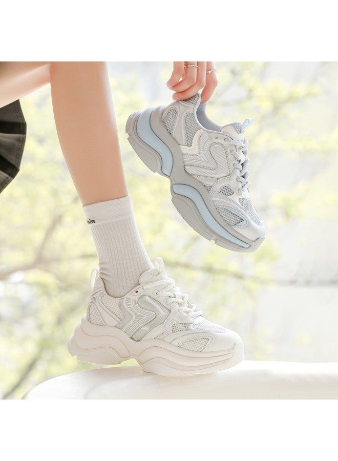SAFIYA Saturday's Dad Shoes For Women, All-match Mesh Breathable Fashion Trend Thick Sole Height Increasing Casual Shoes - Image 5