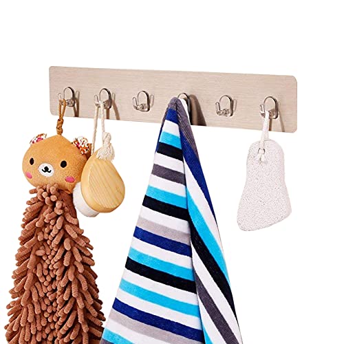 HOKIPO Magic Sticker Series Self Adhesive Bathroom Hook Rail, Hook for Kitchen, Wall Hooks for Hanging, Kitchen Hooks for Hanging Utensils, Key Holder White , Plastic , (Pack of 1) - Image 1