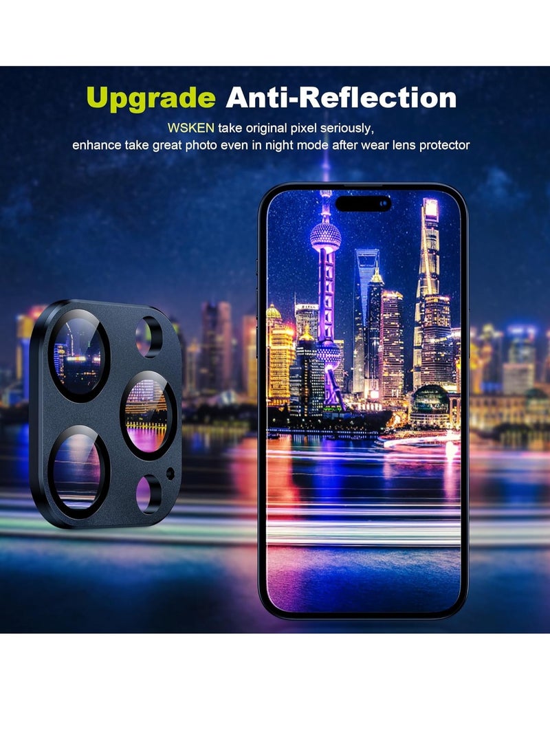 حامي عدسة كاميرا آيفون 15 برو/آيفون 15 برو ماكس، سبيكة غير لامعة [اختبار مقاومة الكسر] زجاج مقسى 9H واقي شاشة كاميرا مقاوم للخدوش ملحقات 2023، تيتانيوم أزرق - Image 5