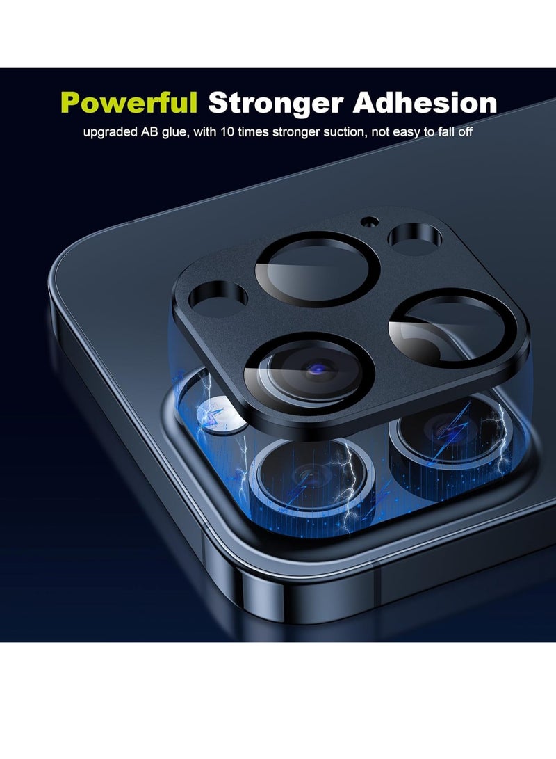 حامي عدسة كاميرا آيفون 15 برو/آيفون 15 برو ماكس، سبيكة غير لامعة [اختبار مقاومة الكسر] زجاج مقسى 9H واقي شاشة كاميرا مقاوم للخدوش ملحقات 2023، تيتانيوم أزرق - Image 3