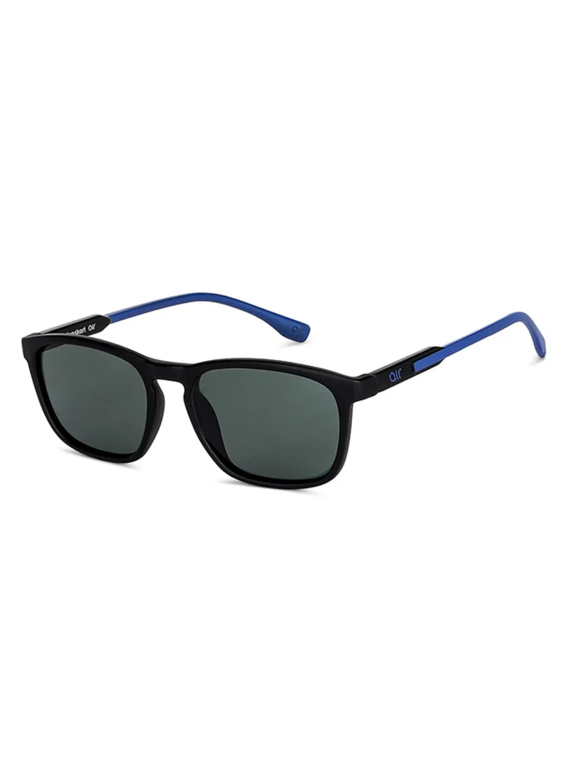 VINCENT CHASE Vincent Chase By Lenskart | Matte Black Green Full Rim Square Branded Latest and Stylish Sunglasses | Polarized and 100% UV Protected | Men & Women | Medium | LA S13164