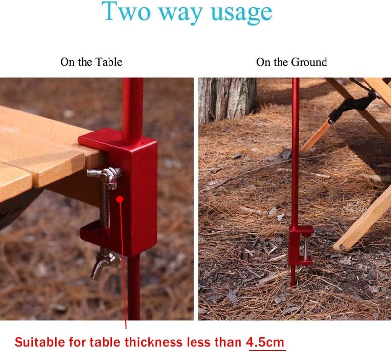 HIKEMAN Folding Lantern Stand Pole Portable Lamp Stand Hook Collapasible Light Stand Holder for Camping Fishing Picnic BBQ Outdoor Activities (Black) - Image 3