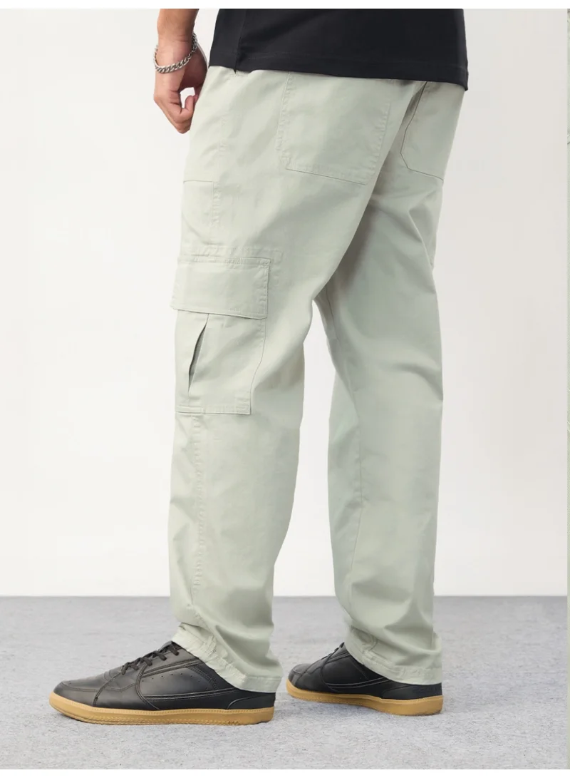 The Souled Store  The Souled Store Men Feather Grey Solid Straight Fit Cargo Pants for Men | Best Price UAE