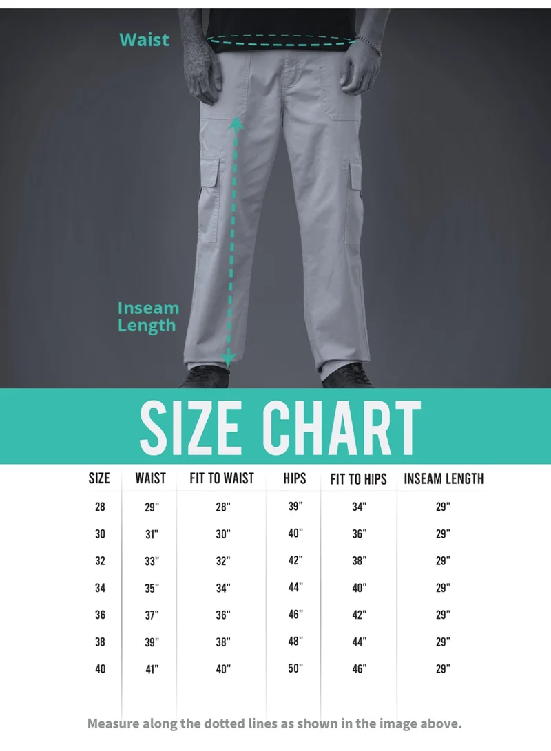 The Souled Store  The Souled Store Men Feather Grey Solid Straight Fit Cargo Pants for Men | Best Price UAE
