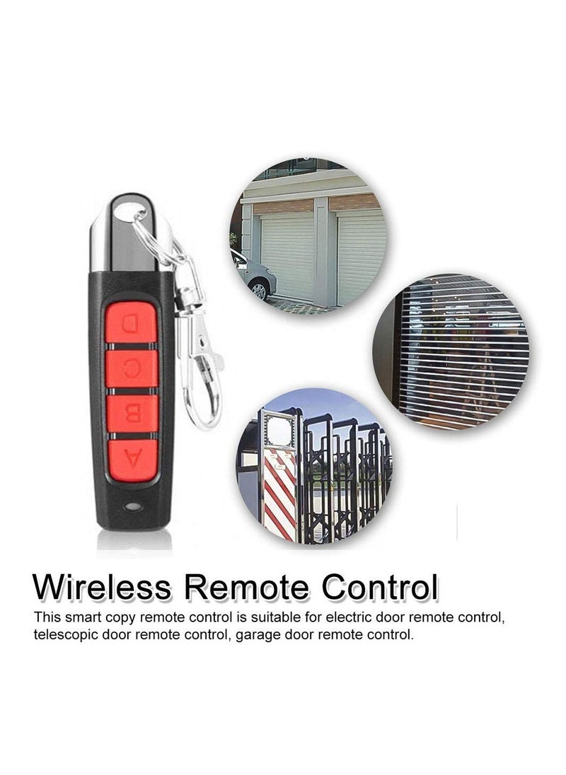 KASTWAVE - 2Pcs Garage Door Opener Remote, 433Mhz Gate Remote Control, 4 Buttons Universal Cloning Remote Control Key Fob 433mhz for Garage Door, Black - Image 1