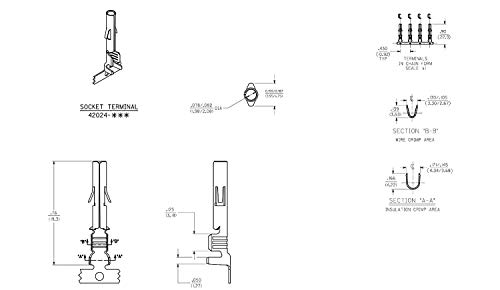 Molex - 20A Connector w/14-20 AWG, Wire Connector - 2.13mm D, Latch Lock, MLX (M&F Terminals 10 Pair) - Image 3