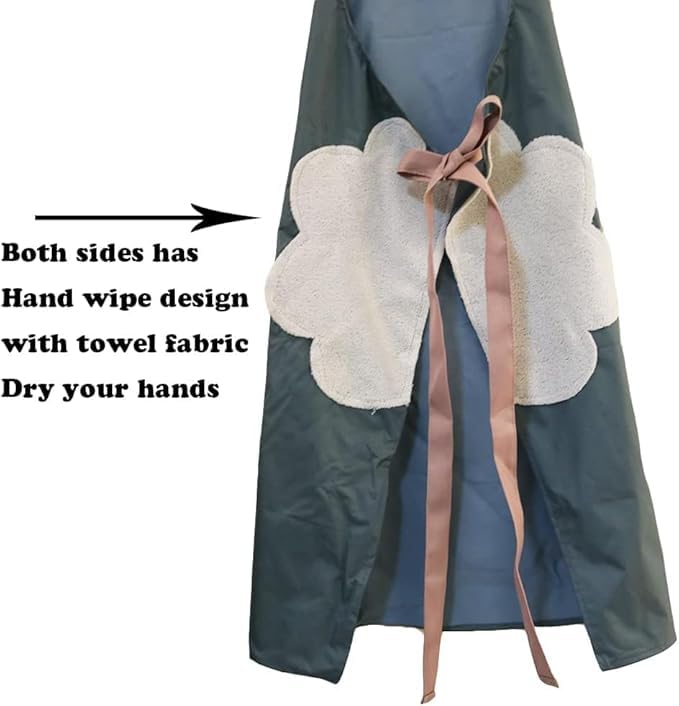 UMANATH 1 Pcs Waterproof Kitchen Apron for Women with Big Front Pocket Hand-Wiping Towel | Comfortable Wear-Resistant Chef Apron for Cooking | One Size Fits Most | (1 Pcs) - Image 1