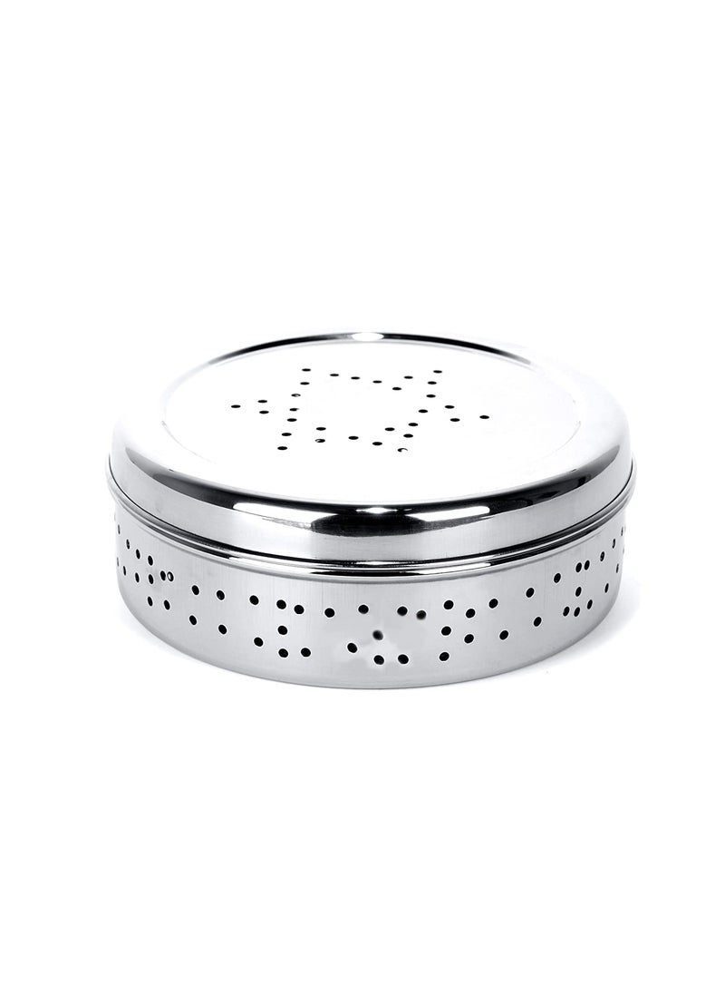 Saubhagya SAUBHAGYA Stainless Steel Coriander Box with HolesDhaniya DibbaStorage Container for Sprouts Chilies Coriander 650ml Medium  - Image 1