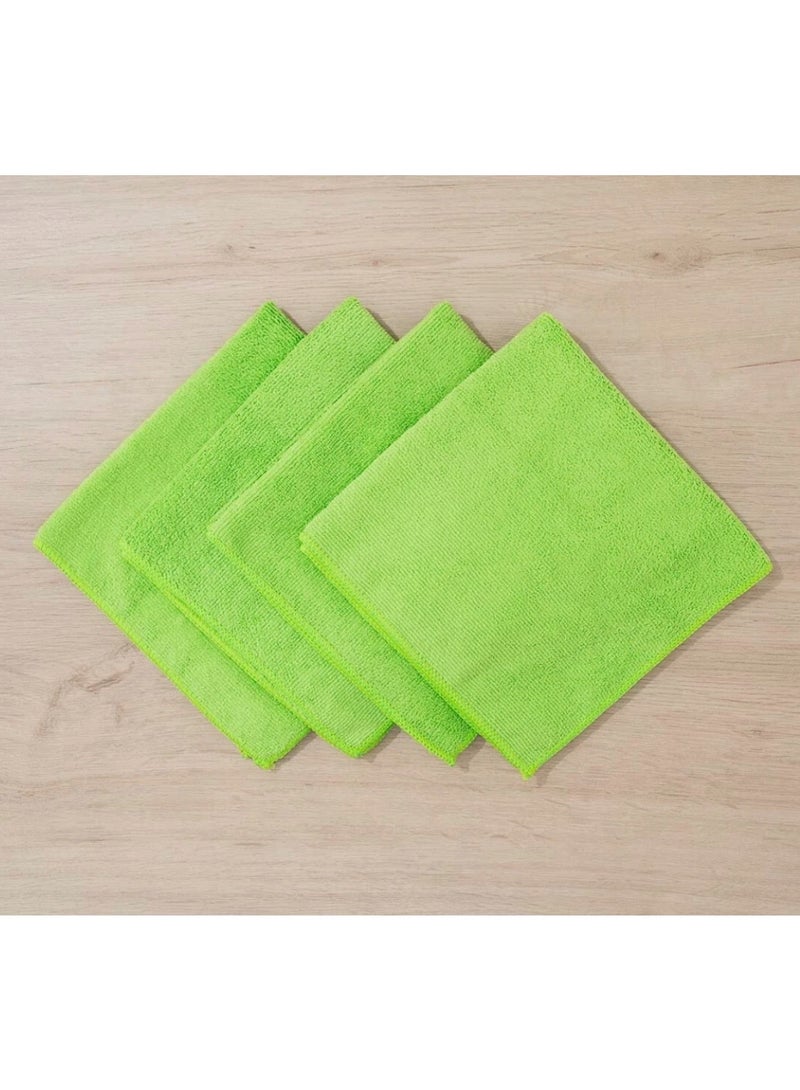 4 قطع من مناشف التنظيف المصنوعة من الألياف الدقيقة، مقاس 25 × 25 سم، للاستخدام المنزلي والمطبخ والحمام والسيارة - Image 1