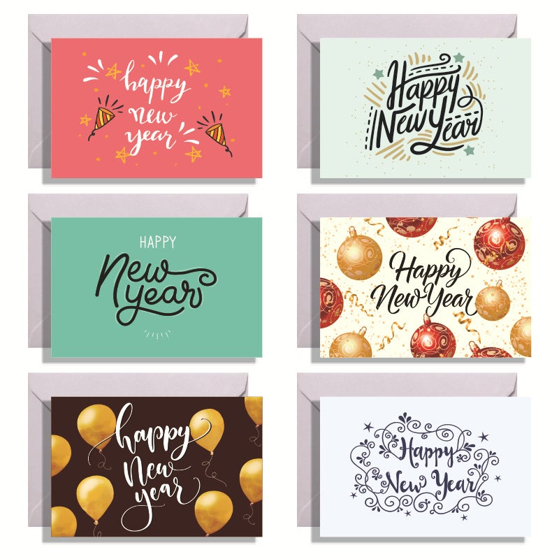 Happy New Year Greeting Card Happy New Year Invitation Celebration Message Greeting Card With Envelope - Image 2