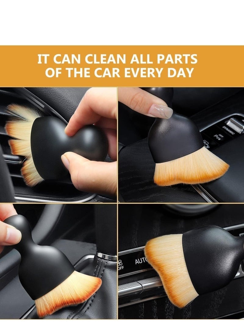 فرشاة أداة التنظيف الداخلي للسيارة مع غطاء ، فرش تفصيل السيارة ، فرشاة إزالة الشعر الناعم الداخلي للسيارات ، فرشاة السيارة ، فرشاة تنظيف السيارة ، فرشاة أداة التنظيف الداخلي للسيارة 2 قطعة - Image 4