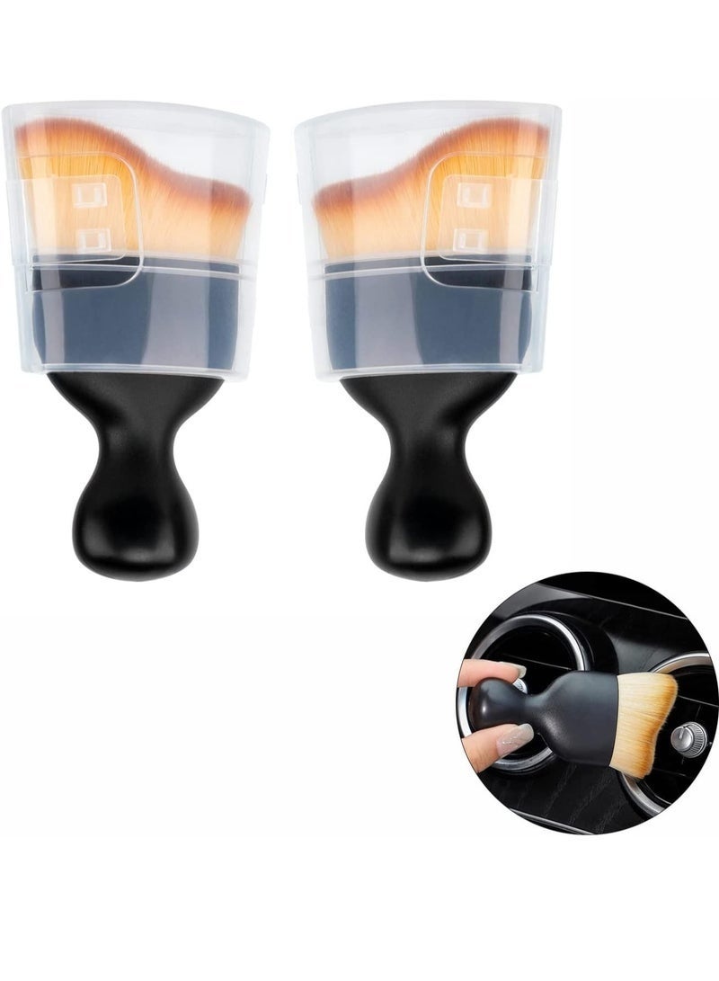 فرشاة أداة التنظيف الداخلي للسيارة مع غطاء ، فرش تفصيل السيارة ، فرشاة إزالة الشعر الناعم الداخلي للسيارات ، فرشاة السيارة ، فرشاة تنظيف السيارة ، فرشاة أداة التنظيف الداخلي للسيارة 2 قطعة - Image 2