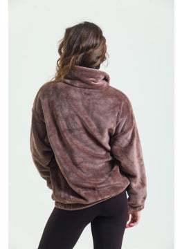 Magic Form 37285 Women's Coffee Zippered Polar Fleece Pajama Top  - Image 5