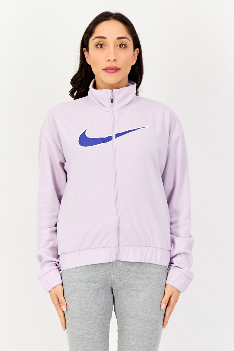 Nike جاكيت رياضي نسائي بأكمام طويلة مناسب للجري، بنفسجي - Image 1
