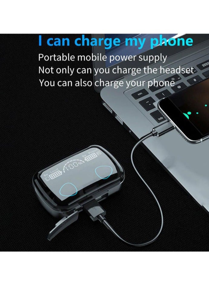 M10 BT True Wireless In-Ear Headphones, Bluetooth Auto Pairing HD Stereo Noise Canceling Headphones IPX7 Waterproof for Running Sports in-Ear Smart LED Display 2000mAh USB-C Charging Case/Box  - Image 4