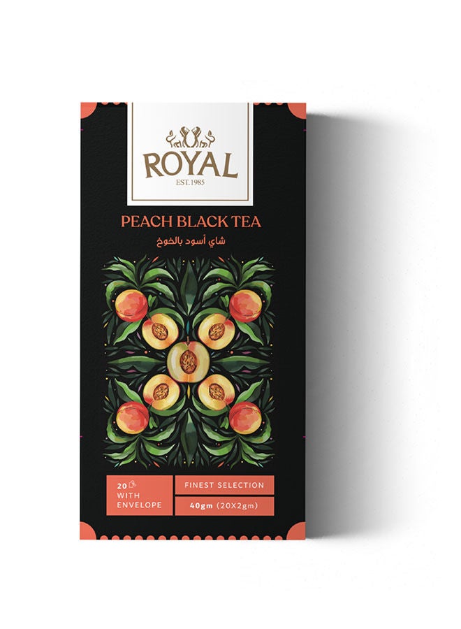 Royal Black Tea Peach Pack of 20 