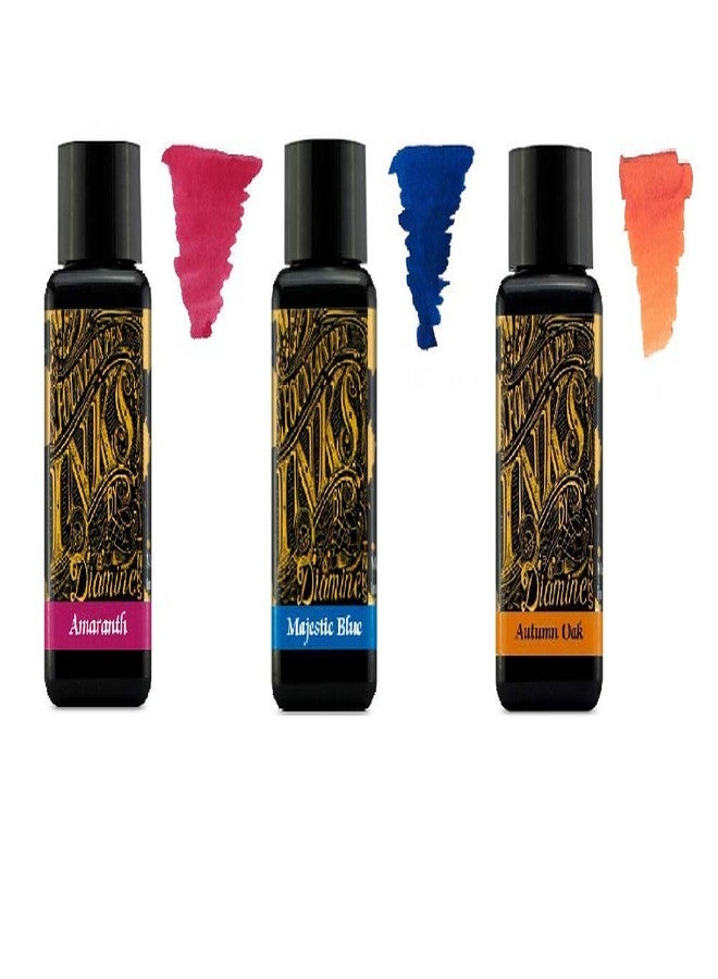 Diamine - 30ml Fountain Pen Ink - 3 Pack - Majestic Blue, Amaranth, Autumn Oak - Image 1