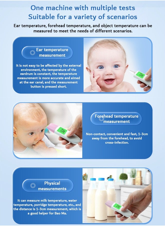 FIRSTAR - Non-Contact Forehead and Ear Thermometer, Baby Infrared Digital Thermometer, Fever Alarm Function and Memory Functions - Image 1