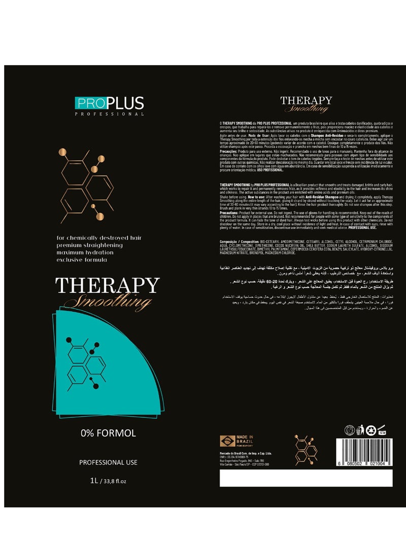 Pro Plus Professional - Brazilian Protein Therapy For Hair Treatment And Smoothing Free Formaldehyde 1000ml - Image 1