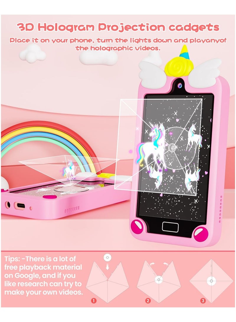 AROAQ Kids Smart Phone for Boys with 4.0 Large Touchscreen 32G Card, Gifts for Age 3-10 Kids Toys Cell Phone with Holographic Pyramid Toddler Learning Toy Dual Lens Music Player - Image 4