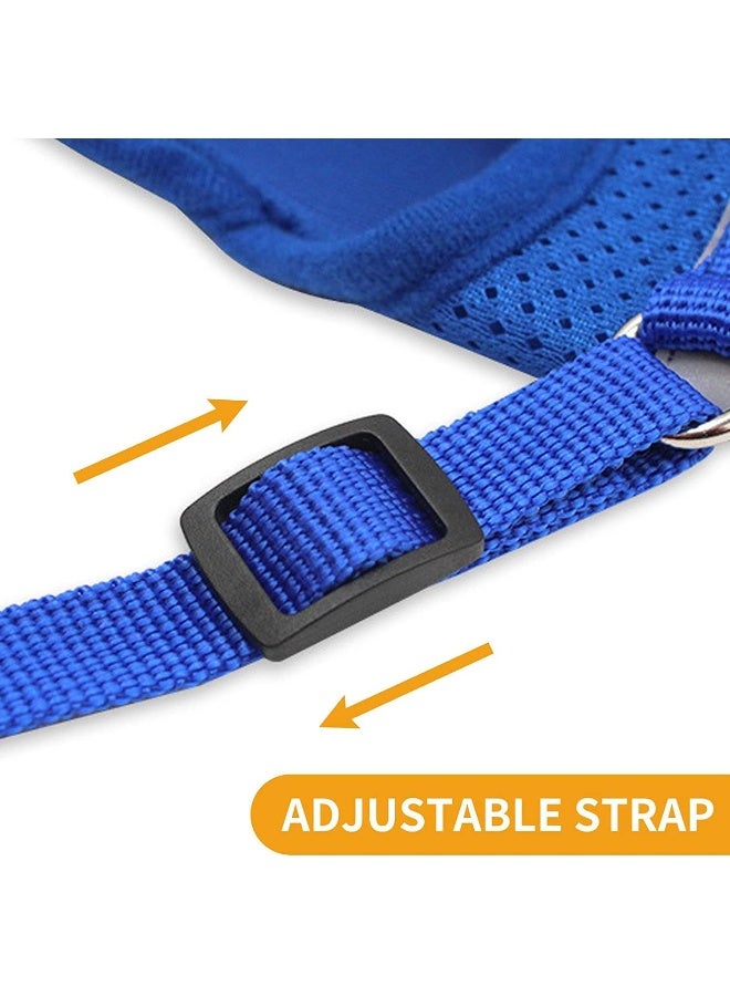 Mumoo Bear Blue Dog Cat Safety Vest Harness Vest Reflective Walking Lead Leash For Puppy Dogs, Size M - Image 4