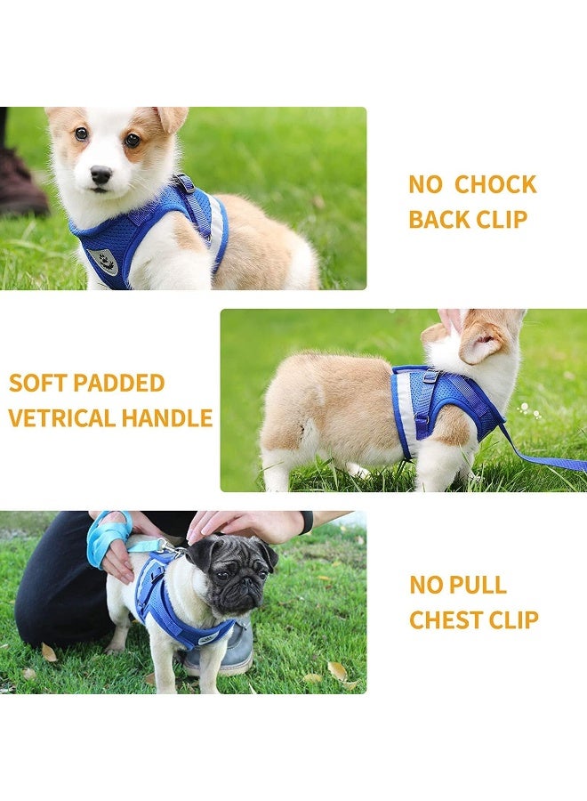 Mumoo Bear Blue Dog Cat Safety Vest Harness Vest Reflective Walking Lead Leash For Puppy Dogs, Size M - Image 2
