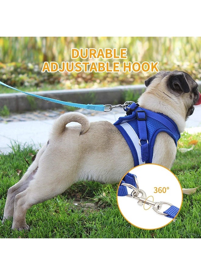 Mumoo Bear Blue Dog Cat Safety Vest Harness Vest Reflective Walking Lead Leash For Puppy Dogs, Size M - Image 3