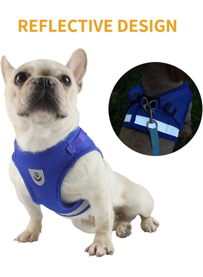 Mumoo Bear Blue Dog Cat Safety Vest Harness Vest Reflective Walking Lead Leash For Puppy Dogs, Size M - Image 5