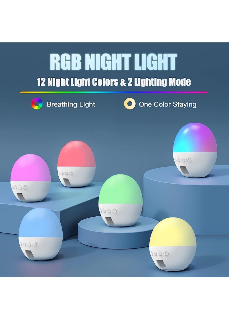 Noise Machine, Sound Machine with RGB Night Light for Baby & Adults Sleep