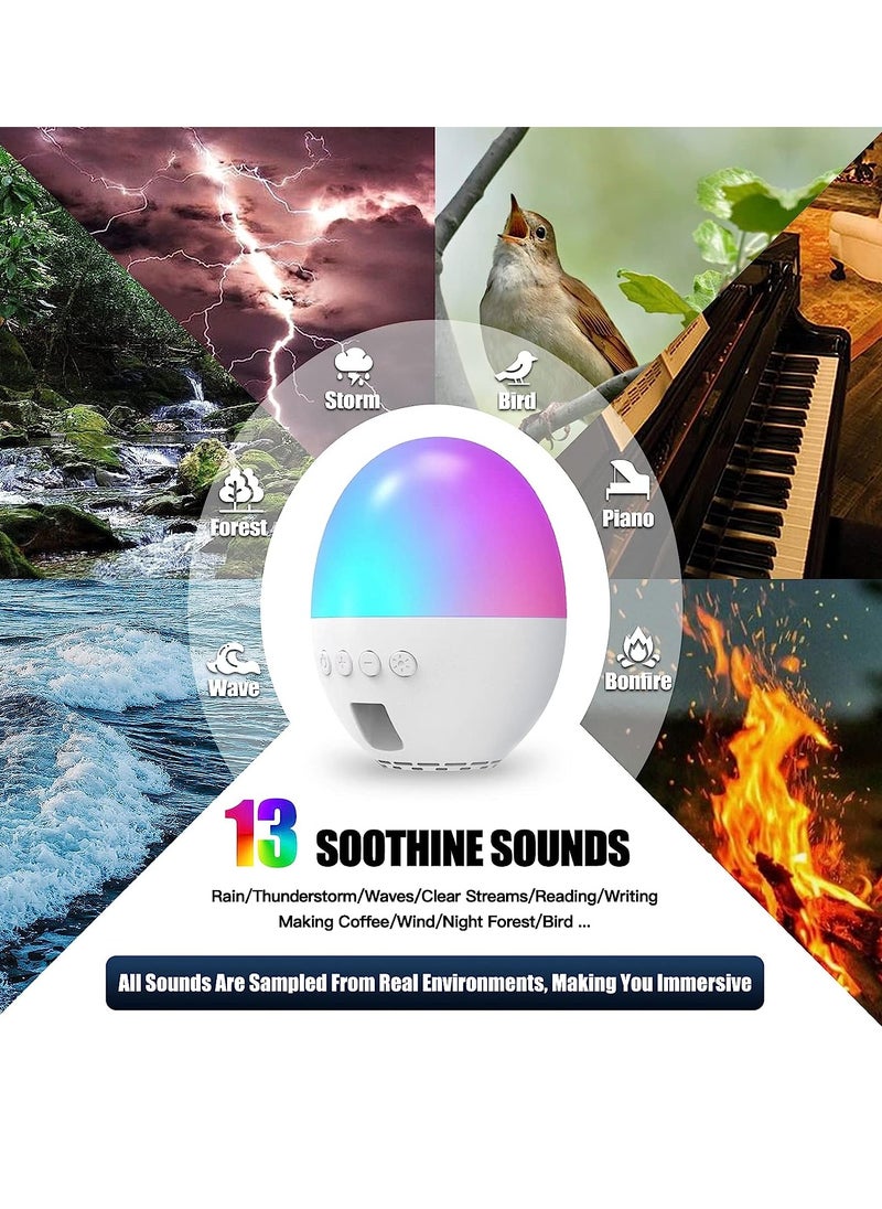 Noise Machine, Sound Machine with RGB Night Light for Baby & Adults Sleep
