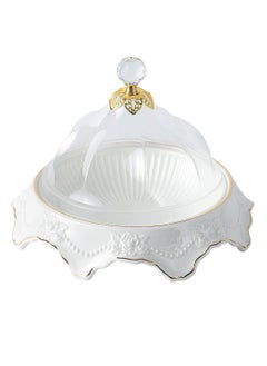 Life Smile LIFE SMILE Cake Stand with Lid - Multifunctional Serving Dish and Cake Plate,Use as Salad Bowl/Veggie Platter/Punch bowl/Desert Platter/Nachos & Salsa Plate  - Image 1