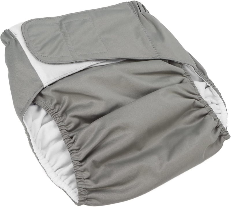 woobles Adult Cloth Diaper Washable Reusable Adult Diaper Men Women Waterproof Diaper Covers Soft and Breathable Incontinence Underwear Cloth Nappy (Grey)- - Image 1
