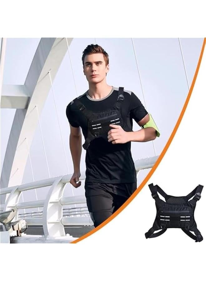 Adjustable Running Chest Bag | Chest Running Bag | Chest Workouts Pouch | Running Vest Bag - Men's and Women's Reflective Chest Pack, Chest Pouch, Running Backpack, and Adults - Image 3