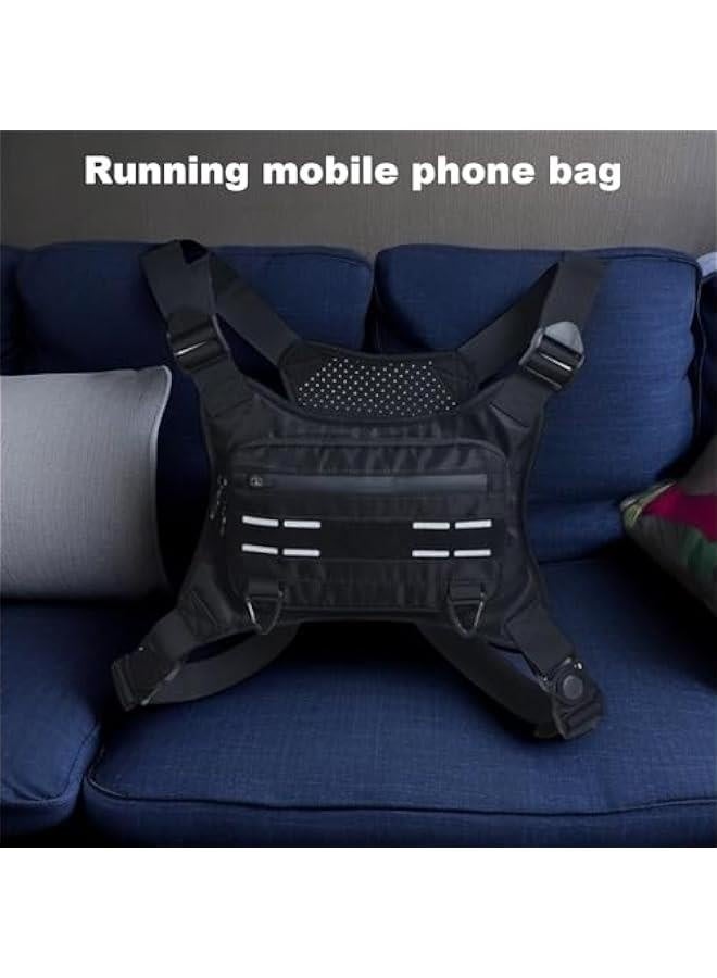 Adjustable Running Chest Bag | Chest Running Bag | Chest Workouts Pouch | Running Vest Bag - Men's and Women's Reflective Chest Pack, Chest Pouch, Running Backpack, and Adults - Image 5