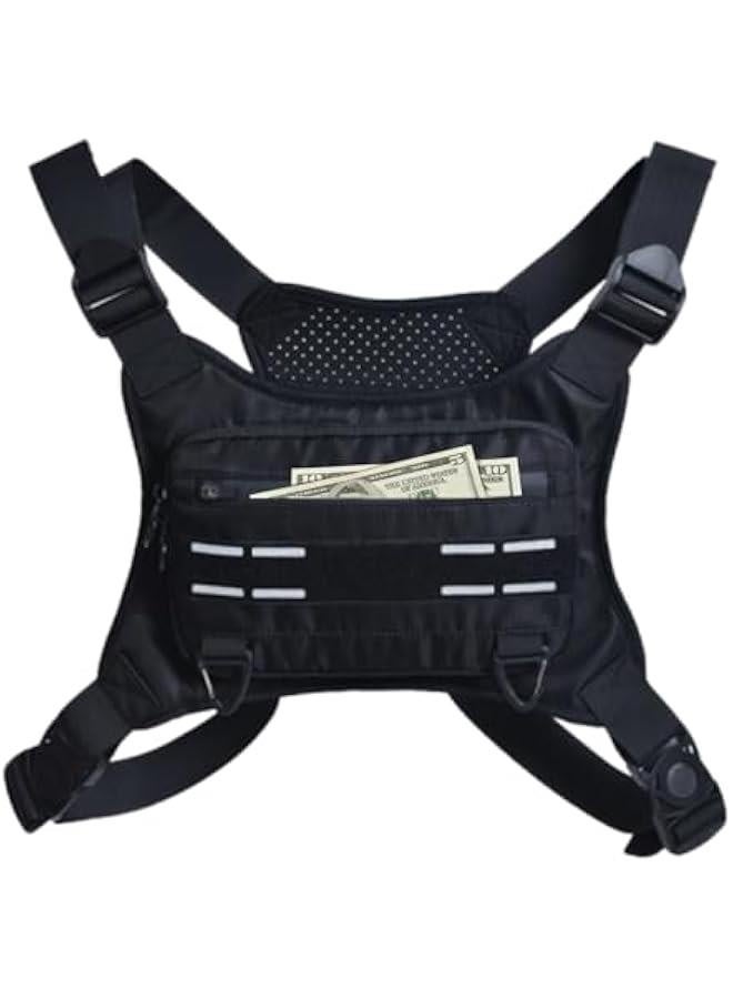 Adjustable Running Chest Bag | Chest Running Bag | Chest Workouts Pouch | Running Vest Bag - Men's and Women's Reflective Chest Pack, Chest Pouch, Running Backpack, and Adults - Image 1