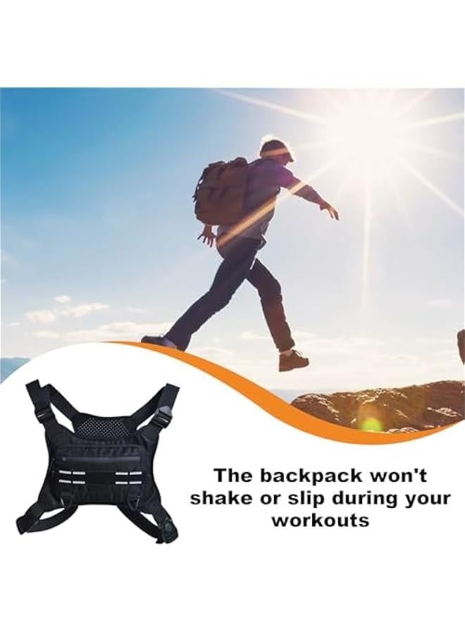 Adjustable Running Chest Bag | Chest Running Bag | Chest Workouts Pouch | Running Vest Bag - Men's and Women's Reflective Chest Pack, Chest Pouch, Running Backpack, and Adults - Image 4