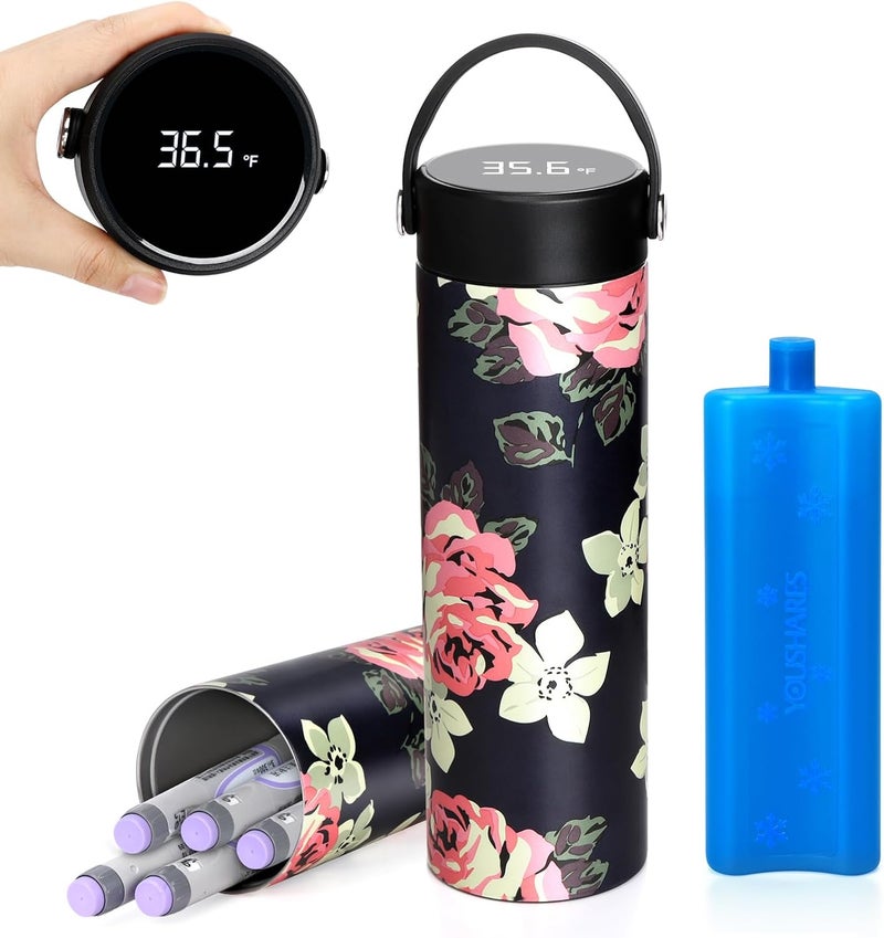 YOUSHARES Insulin Cooler Travel Case  48H Verified Cooling with Temperature Display TSA Approved Diabetic Medication Pen Vials Refrigerator with  Digital Temp Display Portable for 17 EpiPens - Image 1