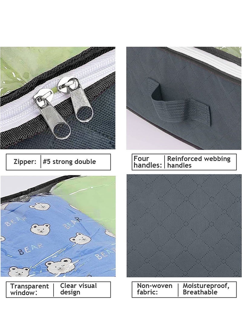 HOMESTAR 1pc Dustproof Under Bed Storage Box with Reinforced Handles for Comforter, Blanket, Bedding, Pillow, and Toys Bedroom Accessories - Image 5