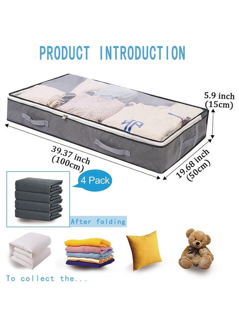 HOMESTAR 1pc Dustproof Under Bed Storage Box with Reinforced Handles for Comforter, Blanket, Bedding, Pillow, and Toys Bedroom Accessories - Image 2