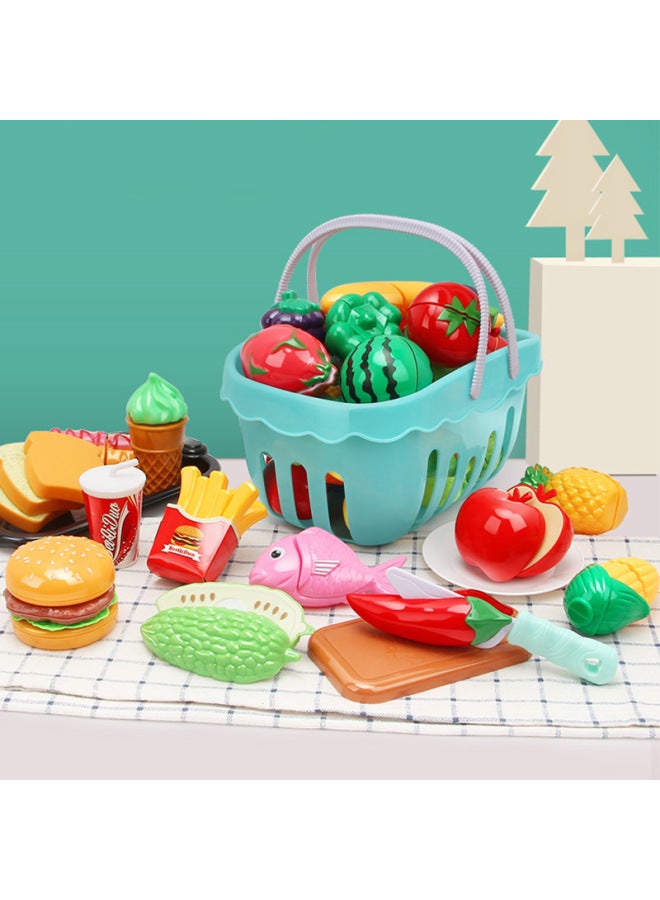 Kitchen Role-play Toy Set For Children Vegetable And Fruit Cutting Toys Early Education Pretend Play Tools Plastic Kitchenware-Color:Folding Basket NX218-43 - Image 3