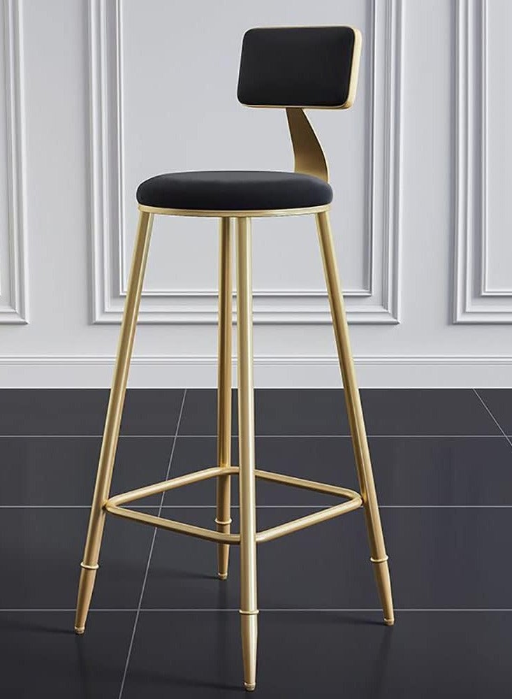 Generic 2PCS Bar Stool Bar Chair High Stool Casual Counter Stools Bar Chairs Modern Dining Chair with Back and Footrest for Home Restaurant and Pub(Black)  - Image 2