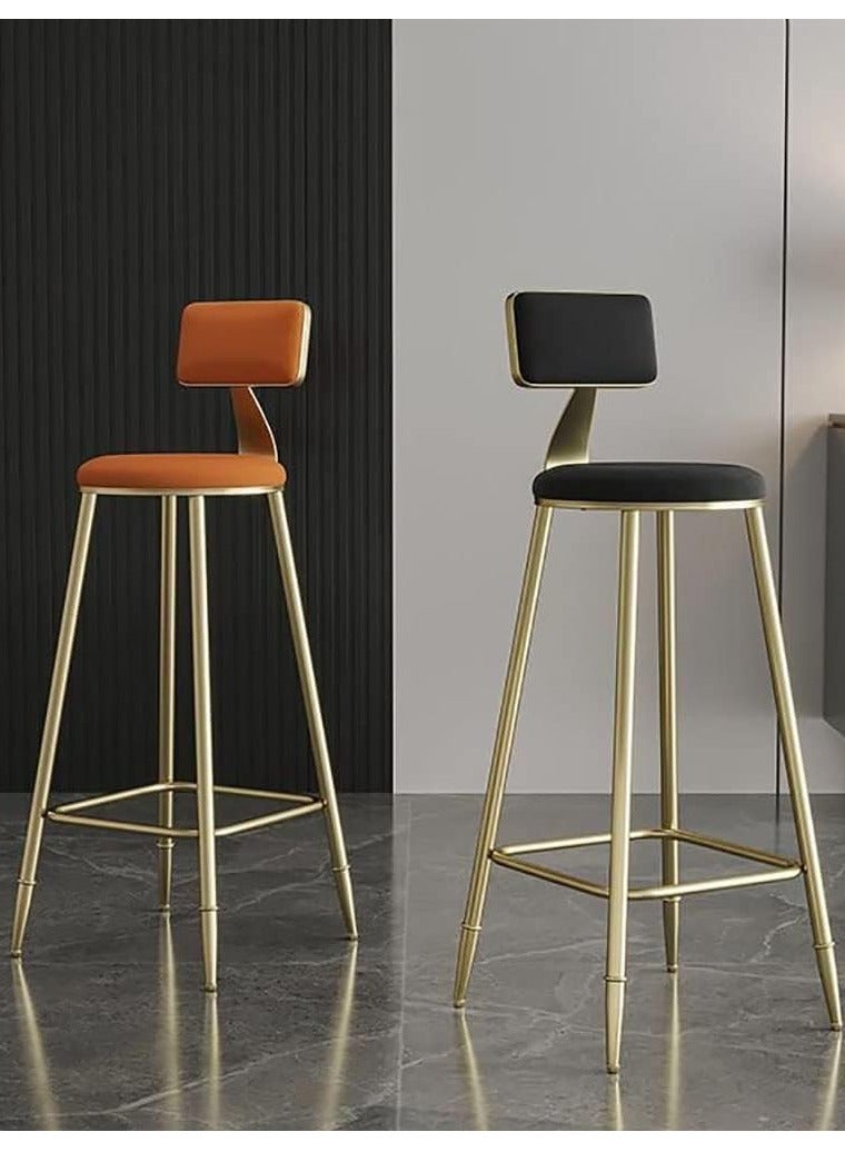 Generic 2PCS Bar Stool Bar Chair High Stool Casual Counter Stools Bar Chairs Modern Dining Chair with Back and Footrest for Home Restaurant and Pub(Black)  - Image 4