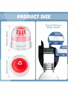 Excefore Push Pull Replacement Caps Reusable Colorful Plastic Soda Twisted Water Bottle Lid Top Suitable for  Sport Bottle Cap, Red Yellow and Blu 28 mm 30 Pcs  - Image 3