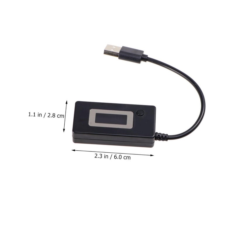 USB Voltage Tester LCD Backlit Display Portable for Power Bank Monitoring Black - Image 3