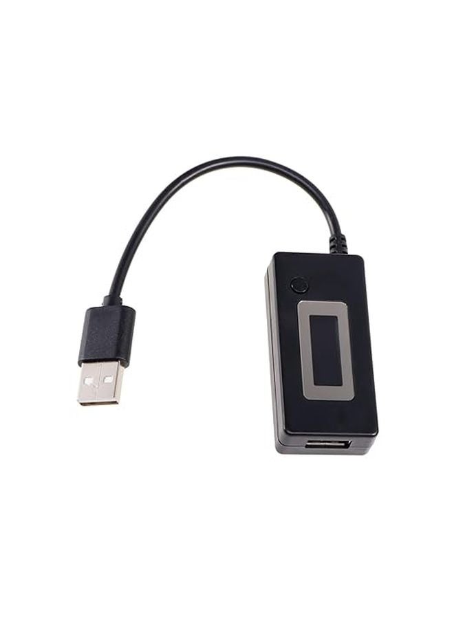 USB Voltage Tester LCD Backlit Display Portable for Power Bank Monitoring Black - Image 1
