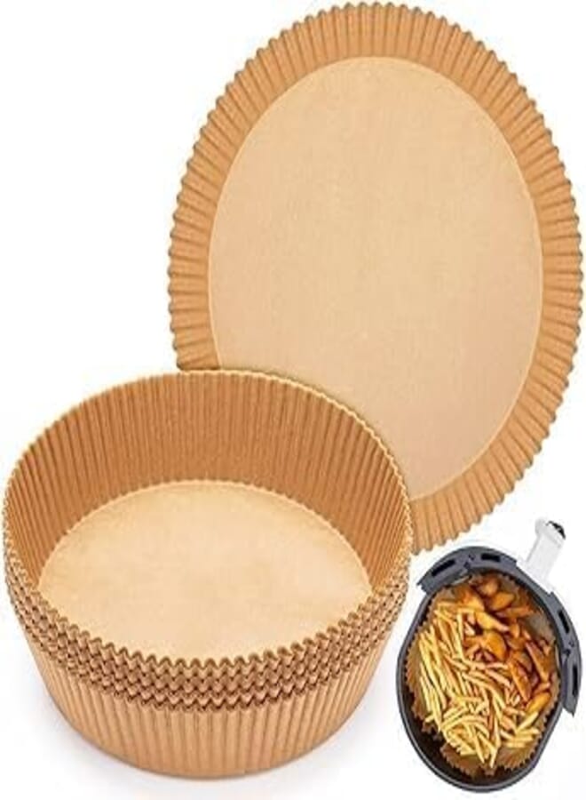 Spaceshoop Air Fryer Parchment Paper Round Non-Flammable Non-Stick Baking Paper for Multipurpose Air Fryer - 100 Pcs