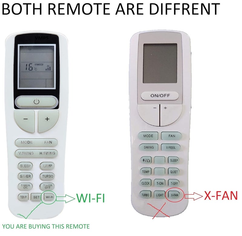 SIWAN جهاز تحكم عن بعد مكيف هواء مع ضمان 2 سنوات متوافق مع مكيفات فولطاس سبليت/نافذة مع زر واي فاي، V Swing H Swing مصباح النوم وظيفة توربو (زر) (SAC_185V_JZJ أبيض) يرجى مطابقة جهاز التحكم القديم الخاص بك. - Image 3