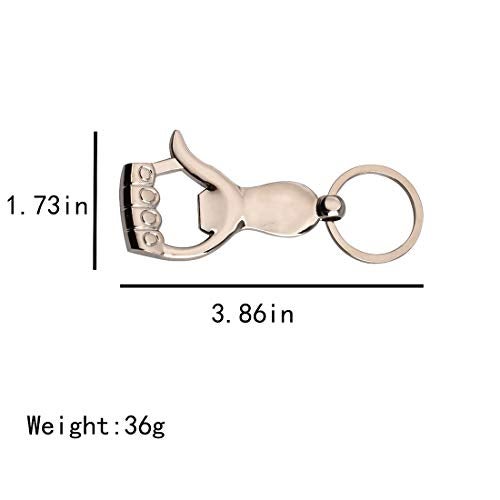 Stealodeal New Multifunctional Metal Key Chain Thumbs Up Hand Bottle Opener Key Ring Silver - Image 3