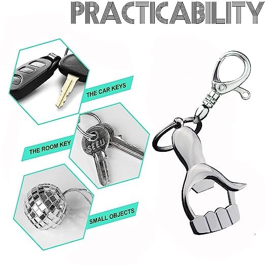 Stealodeal New Multifunctional Metal Key Chain Thumbs Up Hand Bottle Opener Key Ring Silver - Image 5