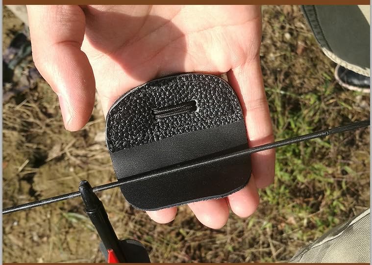 Windfulogo Cow Leather Archery Finger Tab Long Bow Hand Protector for Right Hand - Image 2